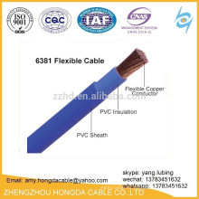 300 / 500V o 600 / 1000V 25mm2 95mm2 120mm2 conductor de cobre circular Cable de alambre de PVC resistente a la llama